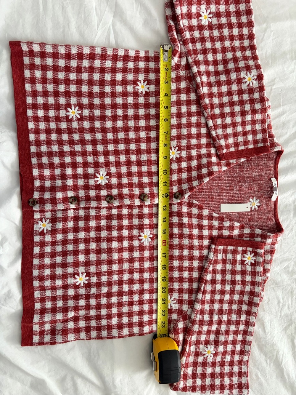 Madewell Spring Cardigan Gingham Daisy-Embroidered - Picture 9 of 12